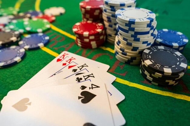 Three Card Poker hand rankings displayed on live dealer table